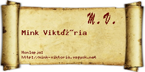 Mink Viktória névjegykártya